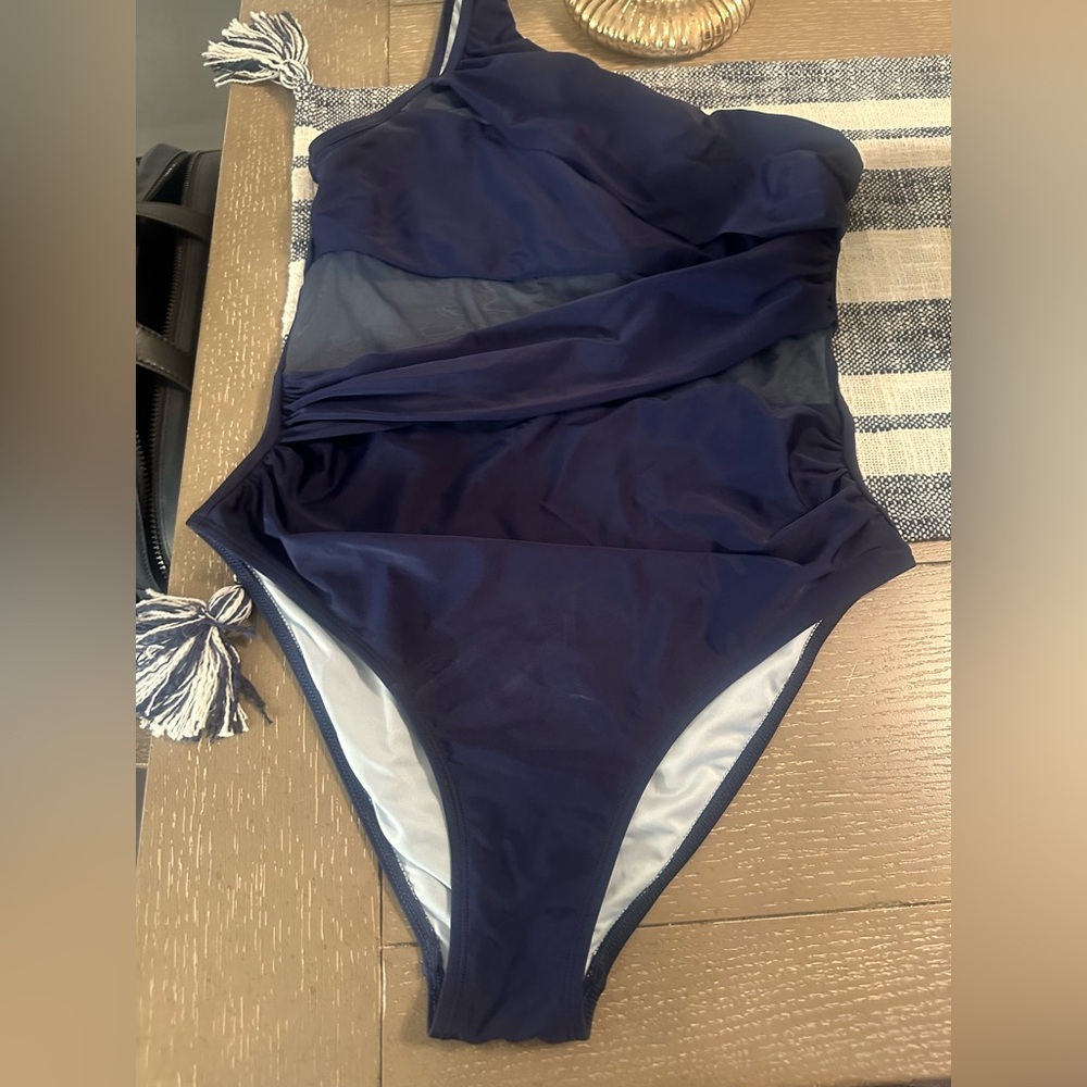 Cupshe Navy Blue One-Piece Swimsuit
